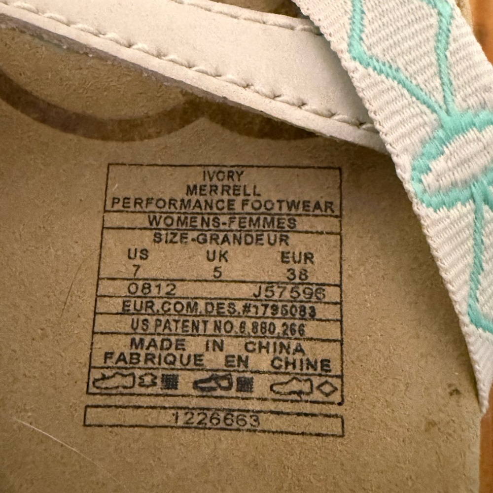 Merrell Women's Sandals - White and Aqua - Picture 3 of 3
